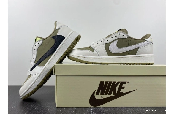 Rep EP Travis FZ3124-200 Neutral Olive Jordan Retro Low Golf Scott 1 0901